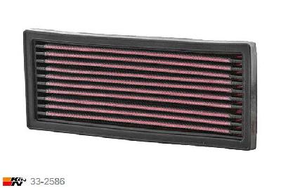 33-2586 K&N Luchtfilter Lengte 232 mm, Breedte 91 mm, Fiat Seicento 1.1 8V, 55PK, 1998-8/2000