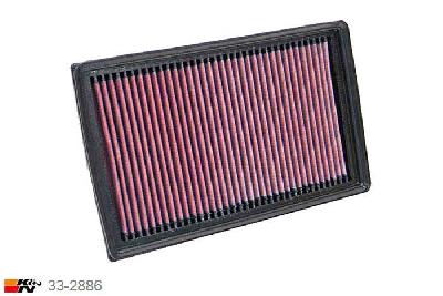 33-2886 K&N Luchtfilter Lengte 276 mm, Breedte 171 mm, Ford Focus 1.8 TDCI, 100/115PK, 2005-7/2007