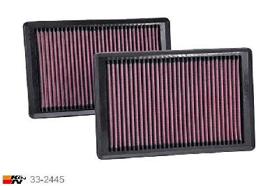 33-2445 K&N Luchtfilter, Jaguar XKR-S 5.0 = set van 2 stuks, 2012-2015