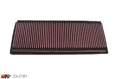 33-2181 K&N Luchtfilter Lengte 348 mm, Breedte 132 mm, Mercedes AMG CL55 5.5 W215 AMG 2 stuks nodig, 360PK, 2001-2006
