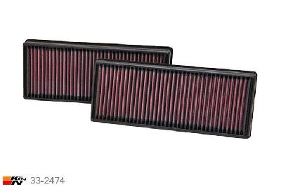 33-2474 K&N Luchtfilter, Mercedes GL63 5.5 = set van 2 stuks, 2013-2015