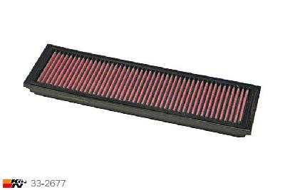 33-2677 K&N Luchtfilter Lengte 338 mm, Breedte 98 mm, Mercedes S600 6.0 W140 2 stuks nodig, 394PK, 1993-9/1998