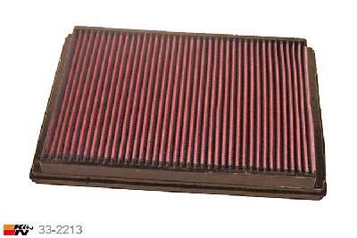 33-2213 K&N Luchtfilter Lengte 292 mm, Breedte 221 mm, Opel Astra G 2.2, 147PK, 4/2000-2004