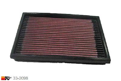 33-2098 K&N Luchtfilter Lengte 205 mm, Breedte 162 mm, Opel Vectra A 1.7 Turbo Diesel, 82PK, 1992-1995