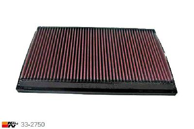 33-2750 K&N Luchtfilter Lengte 335 mm, Breedte 205 mm, Opel Vectra B 1.6 16V Ecotec, 75PK, 1995-2002