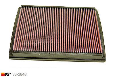 33-2848 K&N Luchtfilter Lengte 322 mm, Breedte 248 mm, Opel Vectra C 1.8 16V, 122PK, 2002-2009