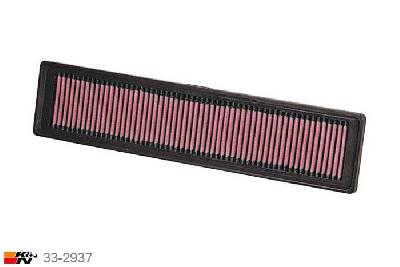33-2937 K&N Luchtfilter Lengte 425 mm, Breedte 95 mm, Peugeot 307 1.6 16V =OE 1444FE/FF/PR, 110PK, 10/2005-2009