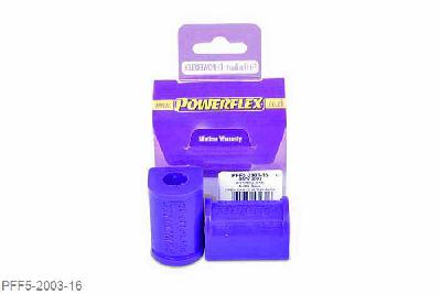 PFF5-2003-16, BMW 1502-2002 (1962 - 1977), Rear Anti Roll Bar Bush 16mm This part replaces OEM part number 31352454010, 33551103492.  This part fits both Front and Rear Anti Roll Bar - 16mm 16mm, 2 stuk(s) benodigd  per auto, 2 stuk(s) in verpakking, prijs per set van 2 stuk(s)