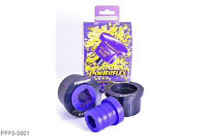 PFF5-5601, BMW E46 3 Series Compact, Front Wishbone Rear Bush, Aluminium Outer PFF5-5601 is a high performance option to PFF5-4601, and aimed at offering greater precision for people wanting the very best from their E46 or Z4. This new part, fitted to the rear of the front wishbone has a hard anodised aluminium outer shell with one of our unique low friction polyurethane centre bushes. The poly/alu combination creates a low friction rotating bush reducing the forces acting on the arm. Lower arm deflection has been decreased by reducing the compliant material within the aluminium shell. Results are less movement in the arm under cornering and braking, improving steering control and feel. This bush is designed to fit the 66mm aluminium bush OE mounting bracket (BMW part 31126783376) Please ensure you have the correct size bush before fitting. 66mm, 2 stuk(s) benodigd  per auto, 2 stuk(s) in verpakking, prijs per set van 2 stuk(s)
