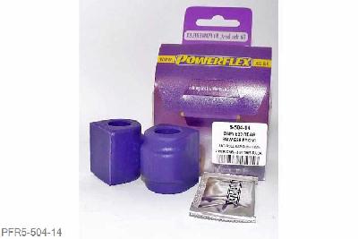 PFR5-504-14, BMW E39 5 Series 520 to 530 Touring, Rear Anti Roll Bar Mounting Bush 14mm Please check anti roll bar diameter before ordering - Some part numbers may be described as for the rear but are also for the front anti roll bar on some models. It will not fit E24 6 series models built before 05/1982. 14mm, 2 stuk(s) benodigd  per auto, 2 stuk(s) in verpakking, prijs per set van 2 stuk(s)