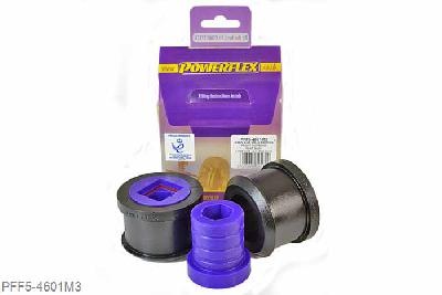 PFF5-4601M3, BMW E46 3 Series M3, Front Wishbone Rear Bush This part replaces original bush part number: 31122229857 and fits into original bracket part numbers: 31122229623, and 31122229624, fits M3 vehicles that have a thicker wishbone. 60mm, 2 stuk(s) benodigd  per auto, 2 stuk(s) in verpakking, prijs per set van 2 stuk(s)