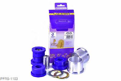 PFR5-1103, Mini Mini Paceman R61 2WD (2013 -), Rear Trailing Arm Front Bush PFR5-1103 is a complete bush that fits into trailing arm bracket OE numbers: 33306799089 33306799090, 33309807099 and 3330980710. For inserts use PFR5-1102 which fit into the original rubber bush. This bushfits GEN2 models., 2 stuk(s) benodigd  per auto, 2 stuk(s) in verpakking, prijs per set van 2 stuk(s)