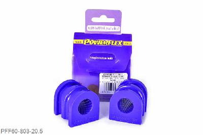 PFF60-803-20.5, Nissan Note / Tiida (2006 - 2011), Front Anti Roll Bar Bush 20.5mm This part replaces OE numbers: 7701062549 and 7701059966. This bush is half the length of the bracket and uses a spacer, for models with full bush with no spacer use PFF60-503-*. 20.5mm, 2 stuk(s) benodigd  per auto, 2 stuk(s) in verpakking, prijs per set van 2 stuk(s)
