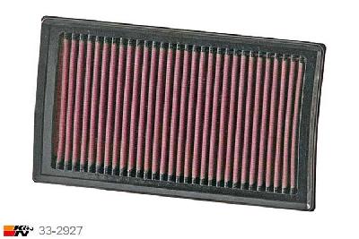 33-2927 K&N Luchtfilter Lengte 235 mm, Breedte 140 mm, Renault Modus 1.6, 2004-2013