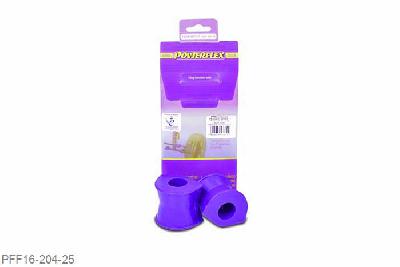 PFF16-204-25, Peugeot 806 (1994 - 2002), Front Anti Roll Bar To Chassis Bush 25mm Replaces anti roll bar bushes that only has an upper bracket to secure the bush to the vehicle. Use PFF16-203-25 for vehicles that use a two part bracket. Replaces OE part 5094.69, 1305782080. 25mm, 2 stuk(s) benodigd  per auto, 2 stuk(s) in verpakking, prijs per set van 2 stuk(s)