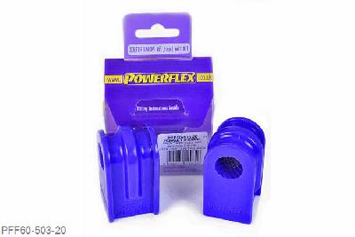 PFF60-503-20, Renault Megane II inc RS 225, R26 and Cup (2002 - 2008), Front Anti Roll Bar Bush 20mm This bush is the full length of the bracket , fits all Megane II models and also 2.0L Clio III models up to May 2009, for Clio models with a spacer and shorter bush use PFF60-803-*. This part replaces OE number: 7701056678. 20mm, 2 stuk(s) benodigd  per auto, 2 stuk(s) in verpakking, prijs per set van 2 stuk(s)