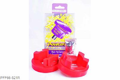 PFF66-521R, Saab 9-3 (2002-on), Rear Lower Engine Mount Insert (Diesel) Fits the rear lower engine mount where the original bush has a rectangular central sleeve fitted before 2005, for mounts with a round sleeve use PFF80-1221. This fits into bracket 12785099. Fits into the voiding of the original bush to reduce engine movement under acceleration. Slight increase in vibration may be felt., 1 stuk(s) benodigd  per auto, 1 stuk(s) in verpakking, prijs per set van 1 stuk(s)