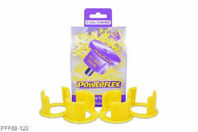 PFF88-120, Volvo 850, S70, V70 (up to 2000), Front Sub frame Mount Insert This part fits into and fills the voids in the original bush, OE numbers 3507923, 3507924 and 8678497.  Part does not fit C70 convertible which has solid metal mounting bushes., 4 stuk(s) benodigd  per auto, 4 stuk(s) in verpakking, prijs per set van 4 stuk(s)