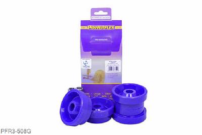 PFR3-508G, VW New Beetle and Cabrio (1998-2011) 4Motion, Rear Trailing Arm Front Bush Toe Adjust This part replaces OE number: 1J0505171B and has been engineered to provide an additional 0.5 degrees positive toe adjustment, useful to correct excessive toe-in on heavily lowered cars. For a standard replacement part with no offset geometry, please use PFR3-508., 2 stuk(s) benodigd  per auto, 2 stuk(s) in verpakking, prijs per set van 2 stuk(s)