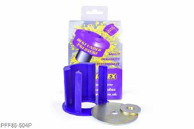 PFF85-504P, VW Golf MK5  (2003 - 2009) GTI & R32, Lower Engine Mount Insert (Large) Track Use Suitable for higher powered cars and track cars, using a stiffer material which helps further reduce engine movement over fitting the standard PFF85-504 insert, being a stiffer material additional noise and vibration may be felt.    - OE Numbers 1K0199867 or 1K0199868  PFF85-504P fits vehicles upto the middle of 2008, please check the picture of the 2 bushes in order to identify the insert you require. For vehicles from mid 2008 on use PFF85-704P., 1 stuk(s) benodigd  per auto, 1 stuk(s) in verpakking, prijs per set van 1 stuk(s)