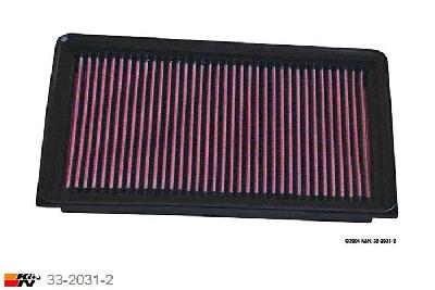 33-2031-2 K&N Luchtfilter Lengte 279 mm, Breedte 167 mm, Subaru Outback 2.5, 2000-2005