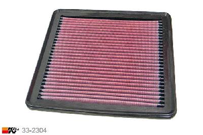 33-2304 K&N Luchtfilter Lengte 222 mm, Breedte 218 mm, Subaru Outback 2.5, 165PK, 2005-2015
