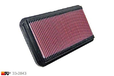 33-2843 K&N Luchtfilter Lengte 310 mm, Breedte 156 mm, Toyota RAV4 2.0 TD D4D, 116PK, 2000-2005