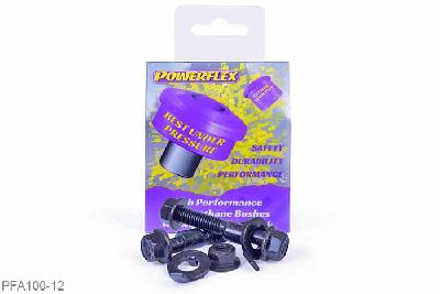 PFA100-12, Ford Fiesta Mk1 and 2 All Types (1976-1989) PowerAlign Camber Bolt Kit (12mm), Kit contains 2 camber bolts, tab washers and nuts. Camber adjusting bolt to replace the original 12mm bolt. This fits 2 bolt hub to strut models only. Check bolt diameter.                      Why not add our Magnetic Camber Gauge to your tool kit so that you can make pit garage adjustments to your suspension using PowerAlign Camber Bolts....Click HERE for more information 12mm, 1 stuk(s) benodigd  per auto, 1 stuk(s) in verpakking, prijs per set van 1 stuk(s)