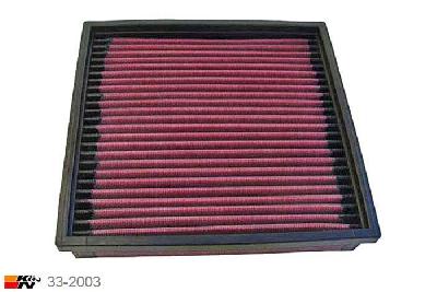 33-2003 K&N Luchtfilter Lengte 210 mm, Breedte 206 mm, VW Polo G40 1.3 G40 coupe, 112/113/115PK, 1990-1994