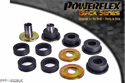 PFF1-802BLK, Lancia Delta Gen 1and2 (1983-2000), Dedra (1989-2000) Front Lower Wishbone Rear Bush, These bushes are designed to fit genuine control arms. If non genuine arms are fitted and you find the stainless steel sleeve not to fit onto the wishbone, please contact us with dimensions of the wishbone pin as you will require modified sleeves.  PFF1-802 kit comes with different sized rings. Please select the correct ring depending on the rear bracket fitted.Use the smaller ring (802b) with the aluminium bracket and 802c with the pressed steel bracket.It is only possible to fit these bushes after removing the arms from the car.For arms fitted with the pressed steel rear bracket, the rubber bush may need to beburned out using a blowtorch, firstly and then the bracket cleaned thoroughly to ensure a good surface.WE RECOMMEND THE USE OF LOCTITE 648 OR 848 TO SECURE CENTRE SLEEVE TO ARM, 2 stuk(s) benodigd  per auto, 2 stuk(s) in verpakking, prijs per set van 2 stuk(s)