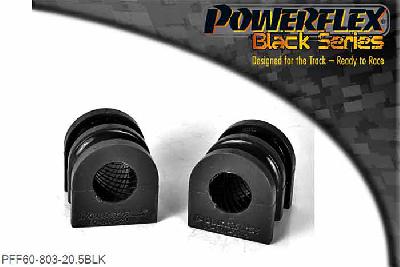 PFF60-803-20.5BLK, Renault Clio III Sport 197/200 (2005 - 2012) Front Anti Roll Bar Bush 20.5mm, This part replaces OE numbers: 7701062549 and 7701059966. This bush is half the length of the bracket and uses a spacer, for models with full bush with no spacer use PFF60-503-*. 20.5mm, 2 stuk(s) benodigd  per auto, 2 stuk(s) in verpakking, prijs per set van 2 stuk(s)