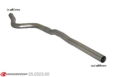 55.0323.00, BMW 1series E81-E82-E87-E88 E87(5porte-5doors) 123d (150kW) 2007-, Stainless steel centre pipe group NCut of the original centre silencer. For the installation on the original rear silencer is necessary to order a coupling, which is indicated in the catalogue. inner input diameter 61mm pipe outer diameter 60mm outer outlet diameter 60mm