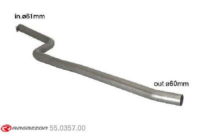 55.0357.00, BMW 4series F32-F33-F36 F32(Coupe) 420D - xD (135kW) 2013-, 2nd stainless steel cat replacement pipe group N - Oversized exhaust pipe diameter 60 mmCut of the original centre silencer. For the installation on the original rear silencer is necessary to order a coupling, which is indicated in the catalogue. inner input diameter 61mm pipe outer diameter 60mm outer outlet diameter 60mm