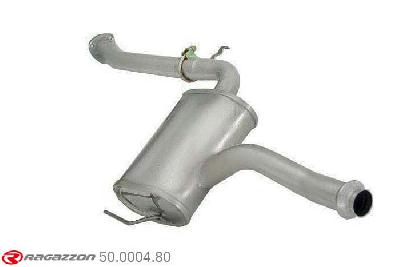 50.0004.80, Fiat Coupe (typ175) 1.8 16V (96kW) 1996-, Stainless steel centre silencerCut of the original centre silencer towards the rear silencer. The installation on the original rear silencer requires a modification of the original coupling. pipe outer diameter 54mm