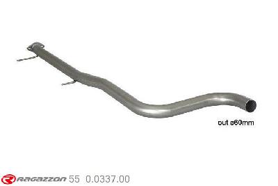 55.0337.00, Ford Fiesta IV ST 1.6i Ecoboost (134kW) 2013-, Stainless steel centre pipe group N - Oversized exhaust pipe diameter 60 mmCut of the original centre silencer towards the rear silencer. The installation on the original rear silencer requires a modification of the original coupling. pipe outer diameter 60mm outer outlet diameter 60mm