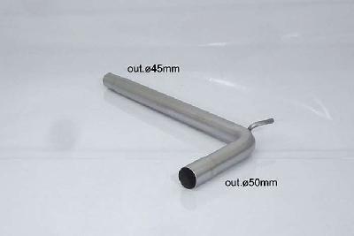55.0180.00, Seat Ibiza IV (6J) (5p) 1.6 77kW 06/2008-, Stainless steel centre pipe group NCut of the original centre silencer towards the rear silencer. The installation on the original rear silencer requires a modification of the original coupling. outer input diameter 45mm pipe outer diameter 50mm outer outlet diameter 50mm