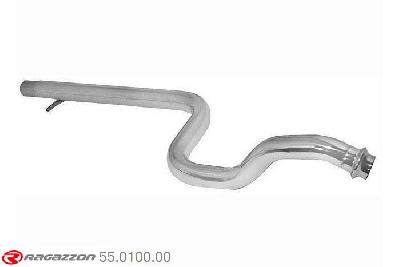 55.0100.00, VW Golf IV 1.4I 16V (55kW) 1997-, Stainless steel centre pipe group NCut of the original centre silencer towards the rear silencer. The installation on the original rear silencer requires a modification of the original coupling. outer input diameter 50mm pipe outer diameter 50mm