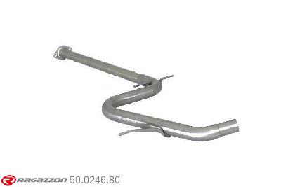 50.0246.80, VW Golf VI 1.4TSI (90/118kW) 11/2008-, Stainless steel centre pipe group NCut of the original centre silencer towards the rear silencer. The installation on the original rear silencer requires a modification of the original coupling. pipe outer diameter 60mm outer outlet diameter 55mm