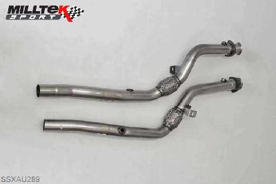 SSXAU289, Audi S/RS S4 4.2 V8 quattro B6 Saloon Avant and Cabriolet 2003-2005 Milltek, Cat Replacement Pipes, Manual Only. Must be fitted with the Milltek Sport cat-back system and requires a Stage 2 ECU remap , 2,5 inch, 63,5mm