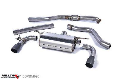 SSXBM990, BMW 2 Series F22 M235i Coupe 2014- Milltek, Cat-back system, Race system. Cerakote Black Tips Twin 90mm GT90 Cerakote Black, 3 inch, 76,2mm