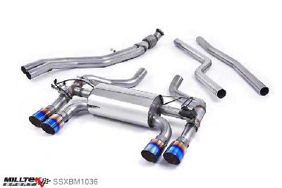 SSXBM1036, BMW 2 Series F87 M2 Coupe 2016- Milltek, Cat-back system, Hollowtek Twin Valved system with Burnt Titanium GT-90 Trims - EC Approval Coming Soon. 90.00 GT, N/A inch, N/Amm
