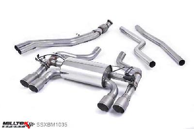 SSXBM1035, BMW 2 Series F87 M2 Coupe 2016- Milltek, Cat-back system, Hollowtek Twin Valved system with Titanium GT-90 Trims - EC Approval Coming Soon. Quad 90mm GT90 Titanium, N/A inch, N/Amm