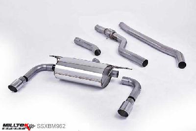 SSXBM962, BMW 3 Series F30 328i M Sport Automatic (without Tow Bar and N20 Engine Only) 2012- Milltek, Cat-back system, Requires 335i rear valance. Non-resonated (louder) Twin 90mm GT90 Polished, 3 inch, 76,2mm