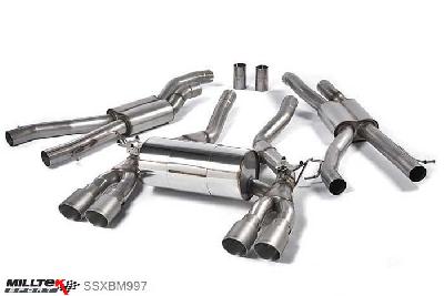 SSXBM997, BMW 4 Series F82 M4 Coupe 2014- Milltek, Cat-back system, Race system. Titanium Tips Quad 90mm GT90 Titanium, 2,76 inch, 70mm