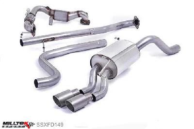 SSXFD149, Ford Fiesta 1.0T EcoBoost (100/125/140PS) 2013- Milltek, Turbo-back system including Hi-Flow Sports Cat, Non-resonated (louder). Titanium Tips. Requires a Stage 2 ECU remap. Requires Fiesta Zetec S rear valance (part number 1833264) available from your local Ford dealer Twin 80mm GT80 Titanium, 2,37 inch, 60,3mm