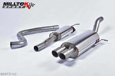SSXFD142, Ford Fiesta ST 1.6 litre EcoBoost 182PS and ST200 2012- Milltek, Cat-back system, Non-resonated (louder) with Titanium Tips Twin 80mm GT80 Titanium, 2,75 inch, 69,85mm