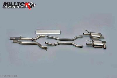 SSXPO018, Porsche Cayenne 955 S 4.5 V8 2003-2007 Milltek, Cat-back system, Non-resonated (louder). Uses O.E. tips , 2,75 inch, 69,85mm