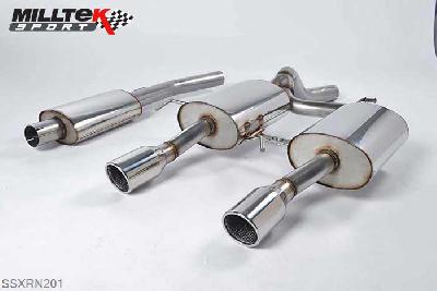 SSXRN201, Renault Clio 182 2.0 16v 2003-2006 Milltek, Cat-back system, Resonated (quieter) Dual 90mm Jet, 2,5 inch, 63,5mm