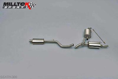 SSXRN306, Renault Clio 200 (inc. Cup) 2009-2012 Milltek, Cat-back system, Uses OE tailpipe trims , 2,5 inch, 63,5mm