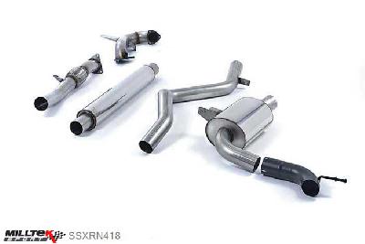 SSXRN418, Renault Megane Renaultsport 250 and 265 (including Cup) 2010- Milltek, Turbo-back system excluding Hi-Flow Sports Cat, Resonated (quieter). Requires a Stage 2 ECU remap , 3 inch, 76,2mm